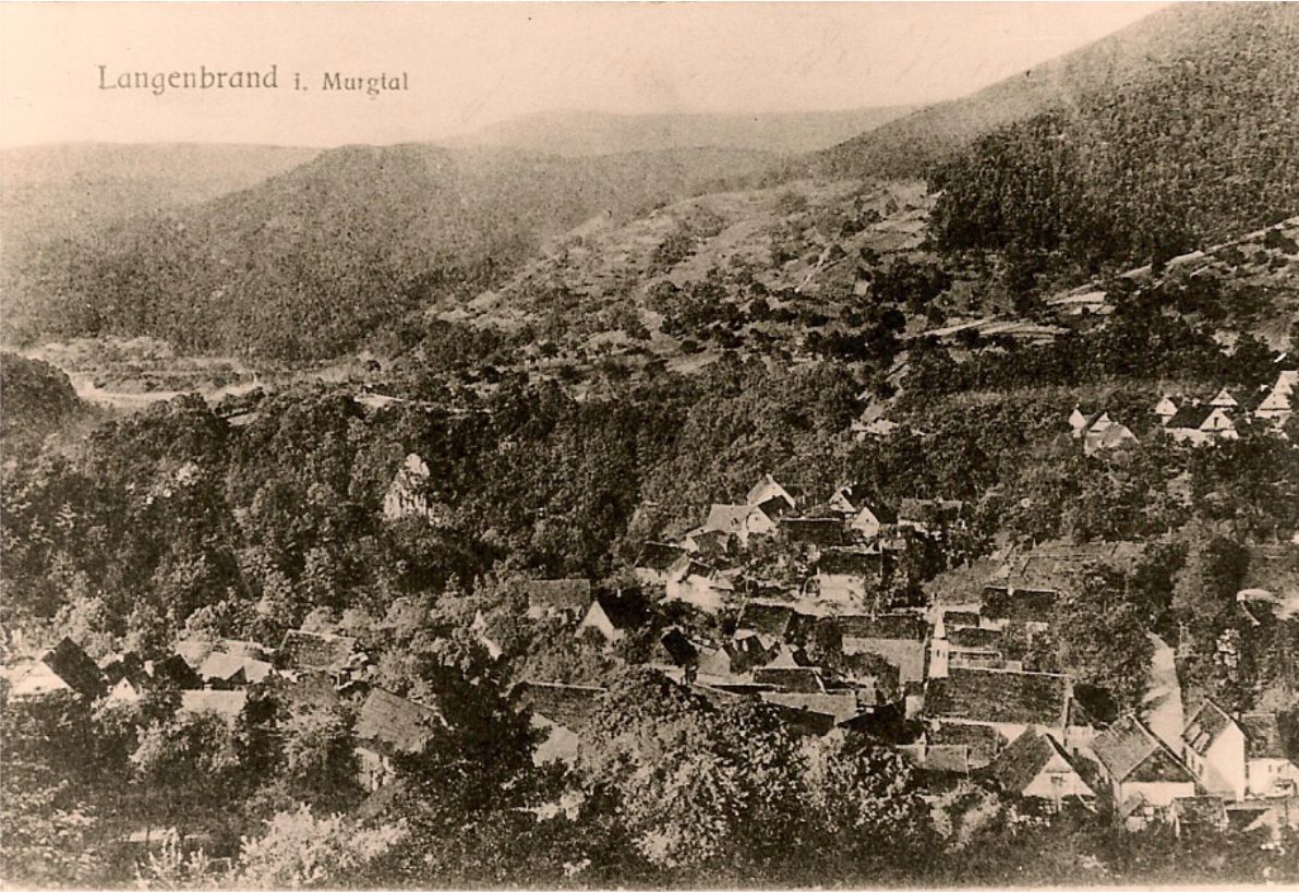 Historisches Bild der Ortschaft Langenbrand