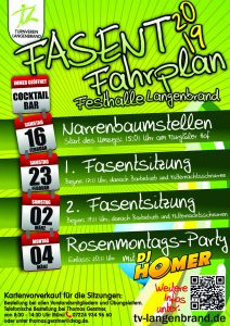 Der Fasentfahrplan 2019 des TVL