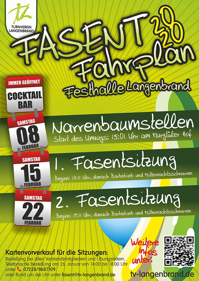 Der Fasentfahrplan 2020 des TVL