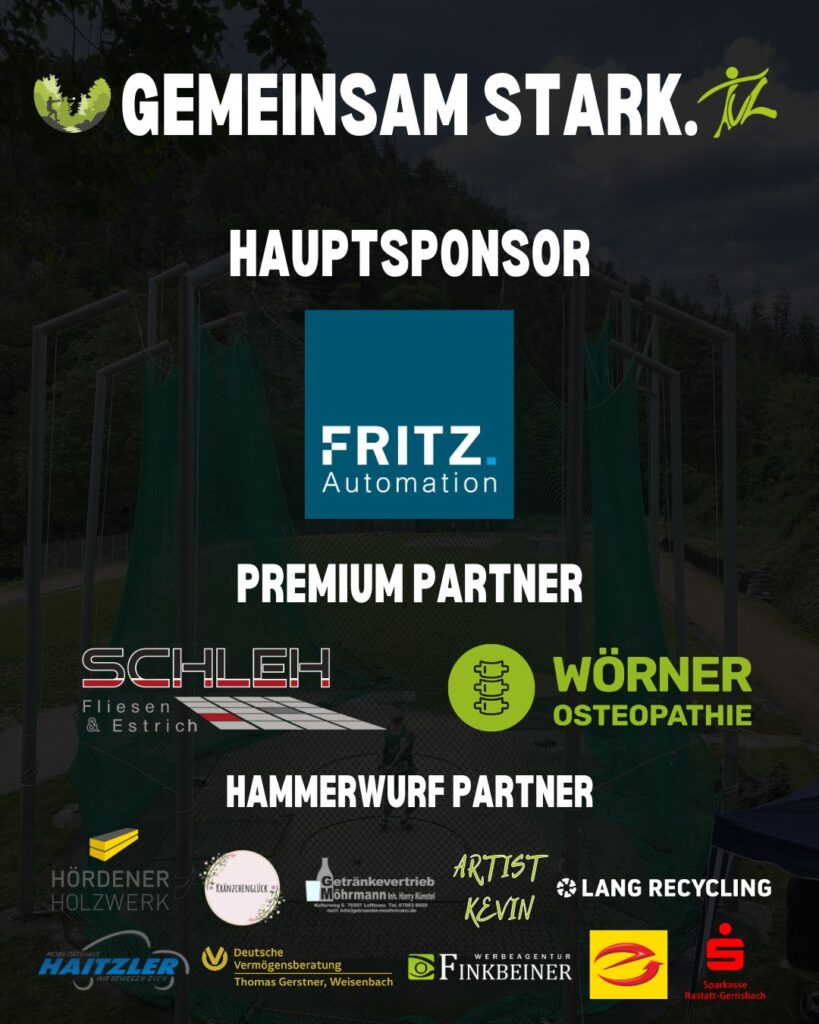 Gemeinsam Stark - Sponsoren des TVL Hammerwurfteams