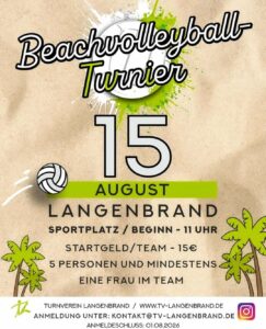 TVL Beachvolleyball-Turnier 2026