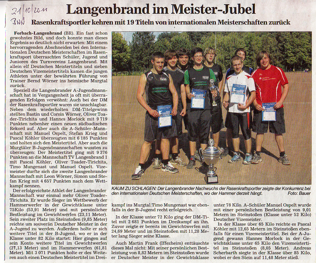 Internationale Meisterschaften Rasenkraftsport 2011