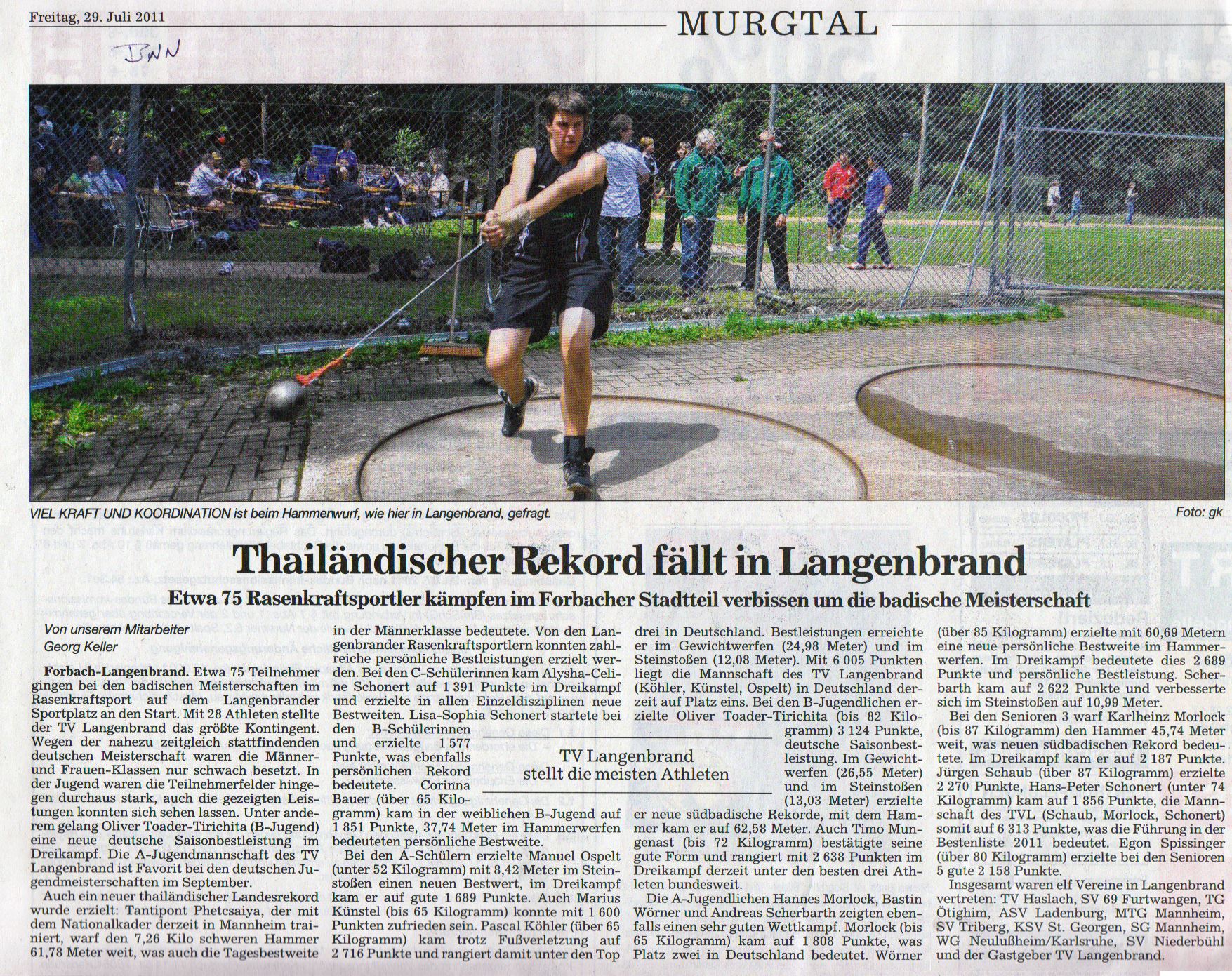 Badische Meisterschaften im Rasenkraftsport 2011