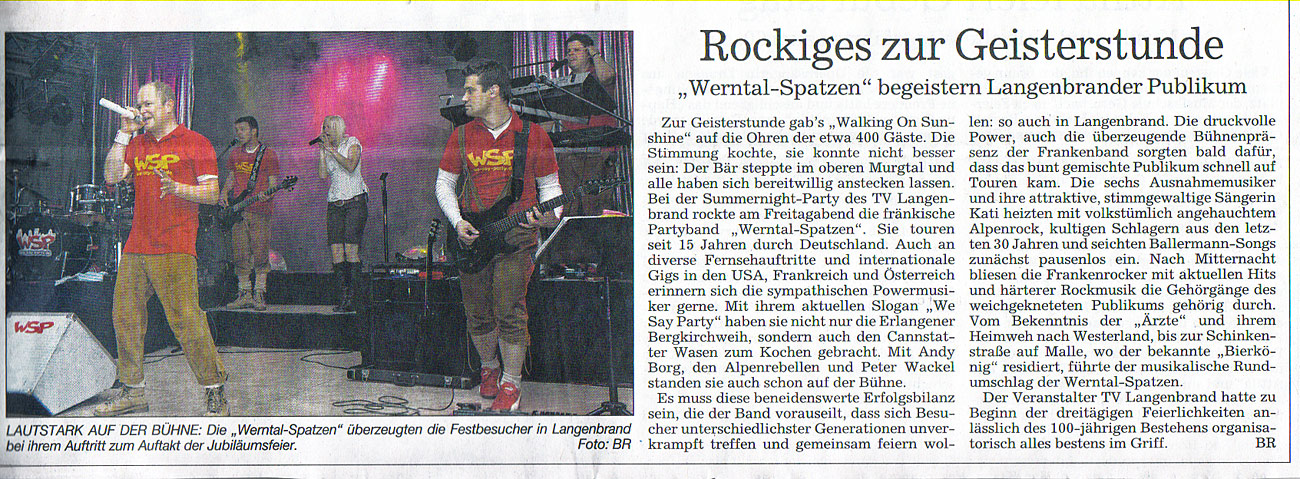 Werntal Spatzen, Summernight-Party 2011