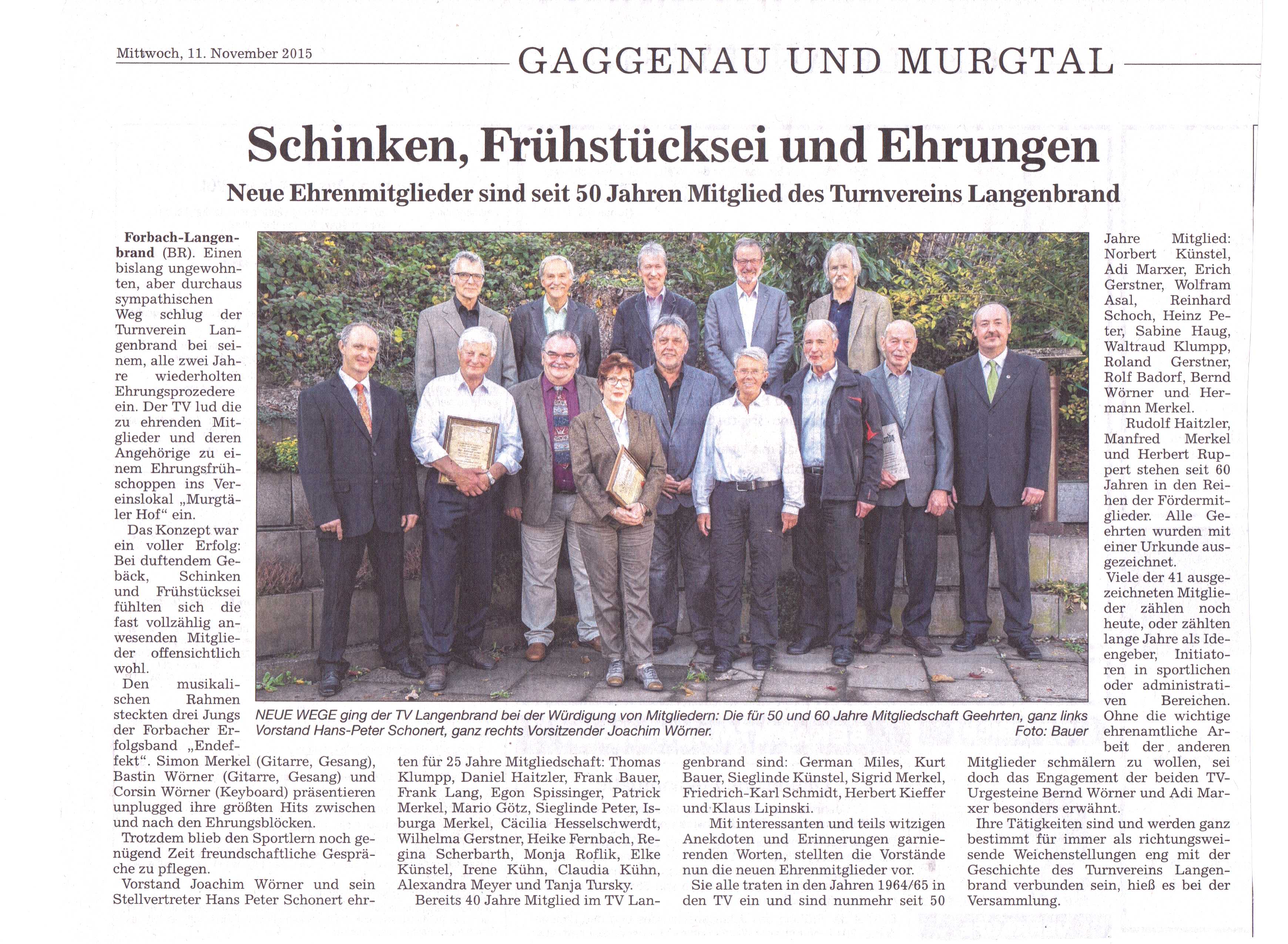 Ehrungen 2015