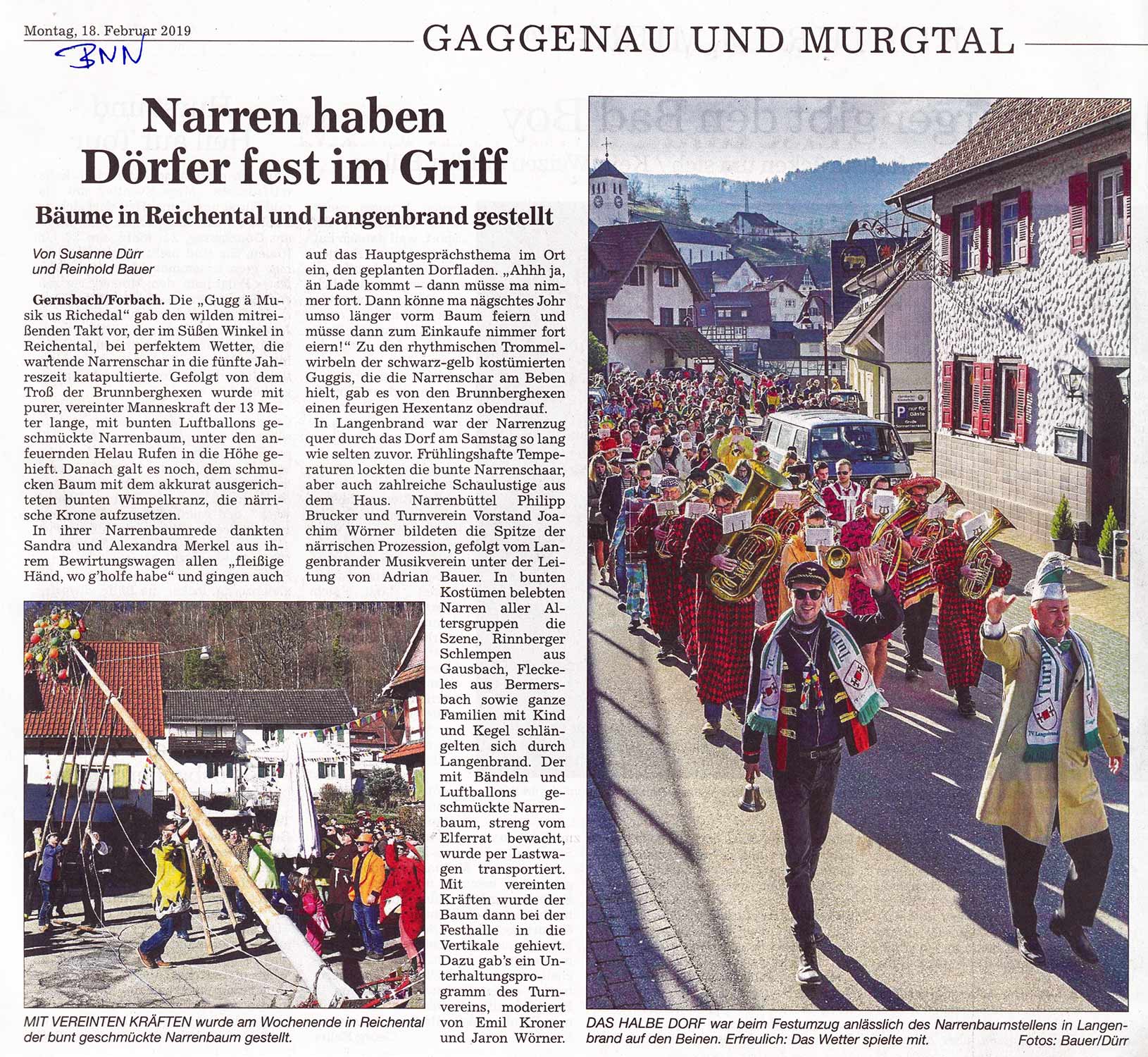 Narrenbaumstellen 2019