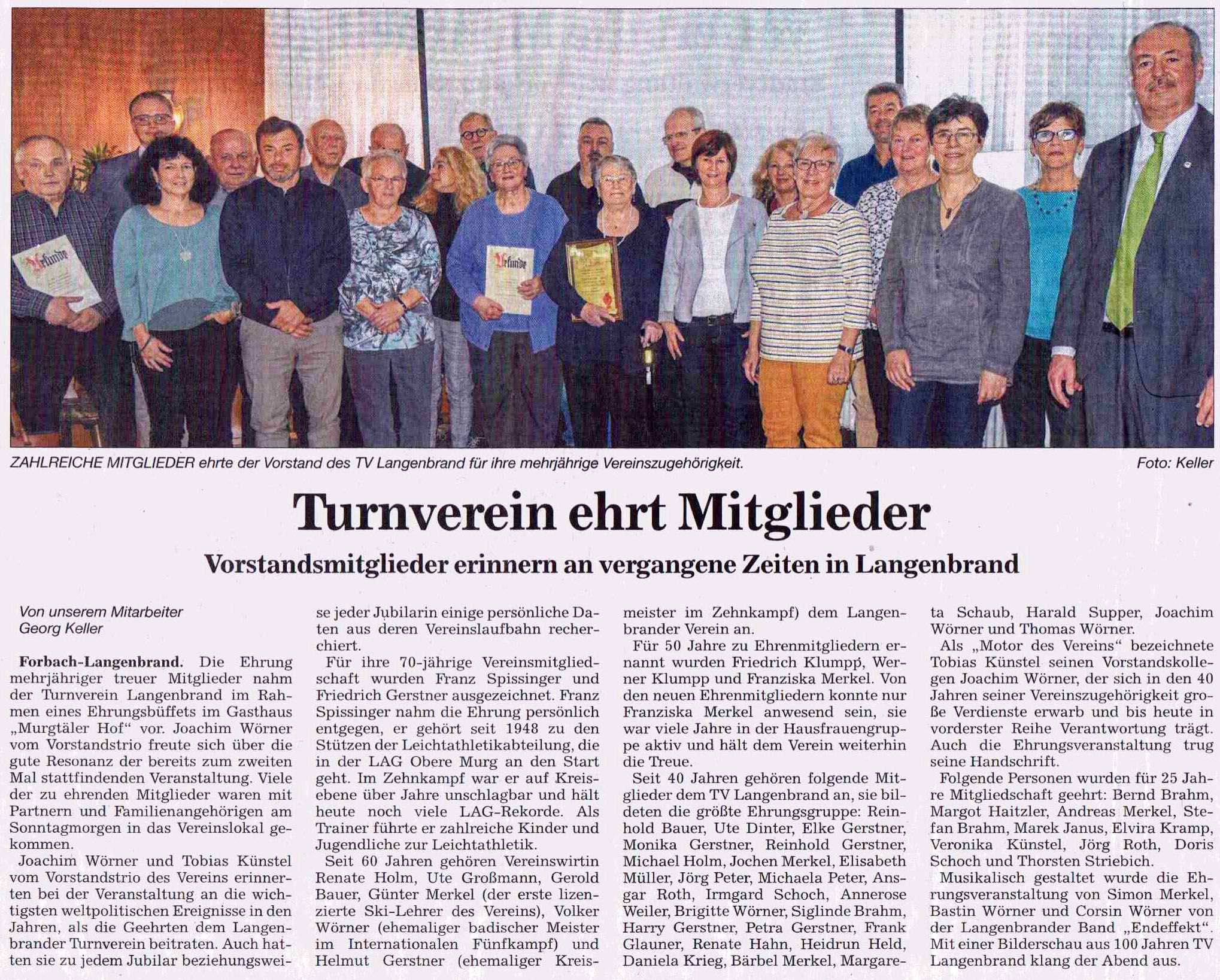 Ehrungen 2019