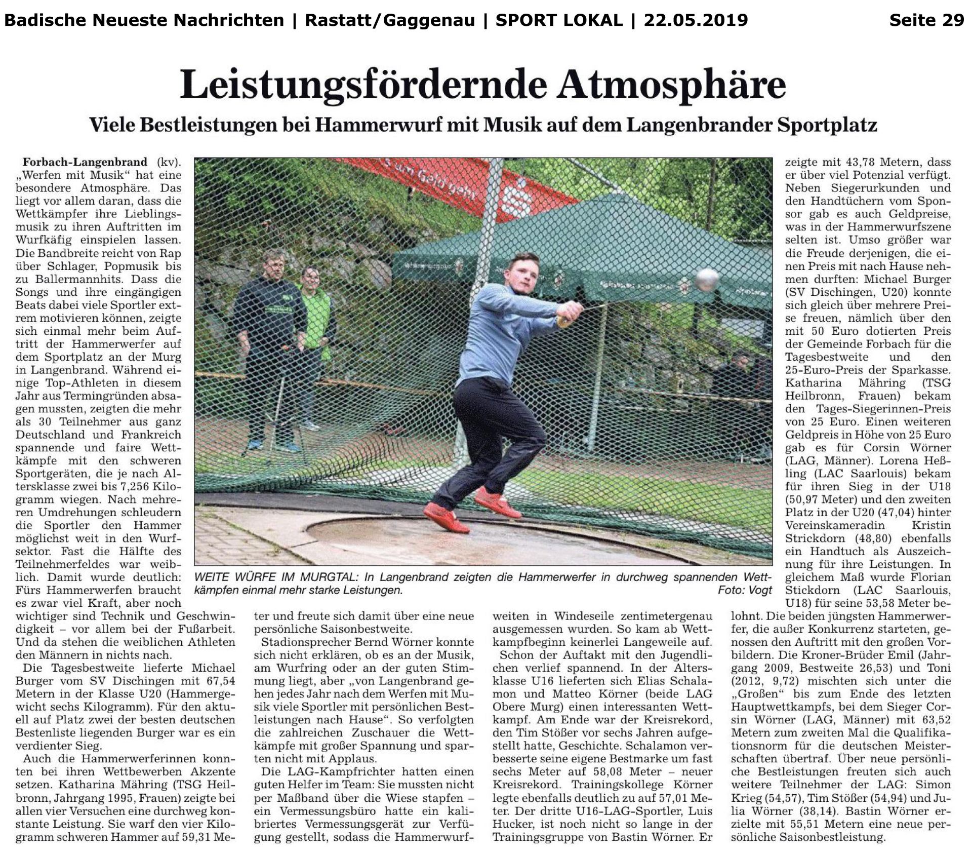 Werfen mit Musik 2019