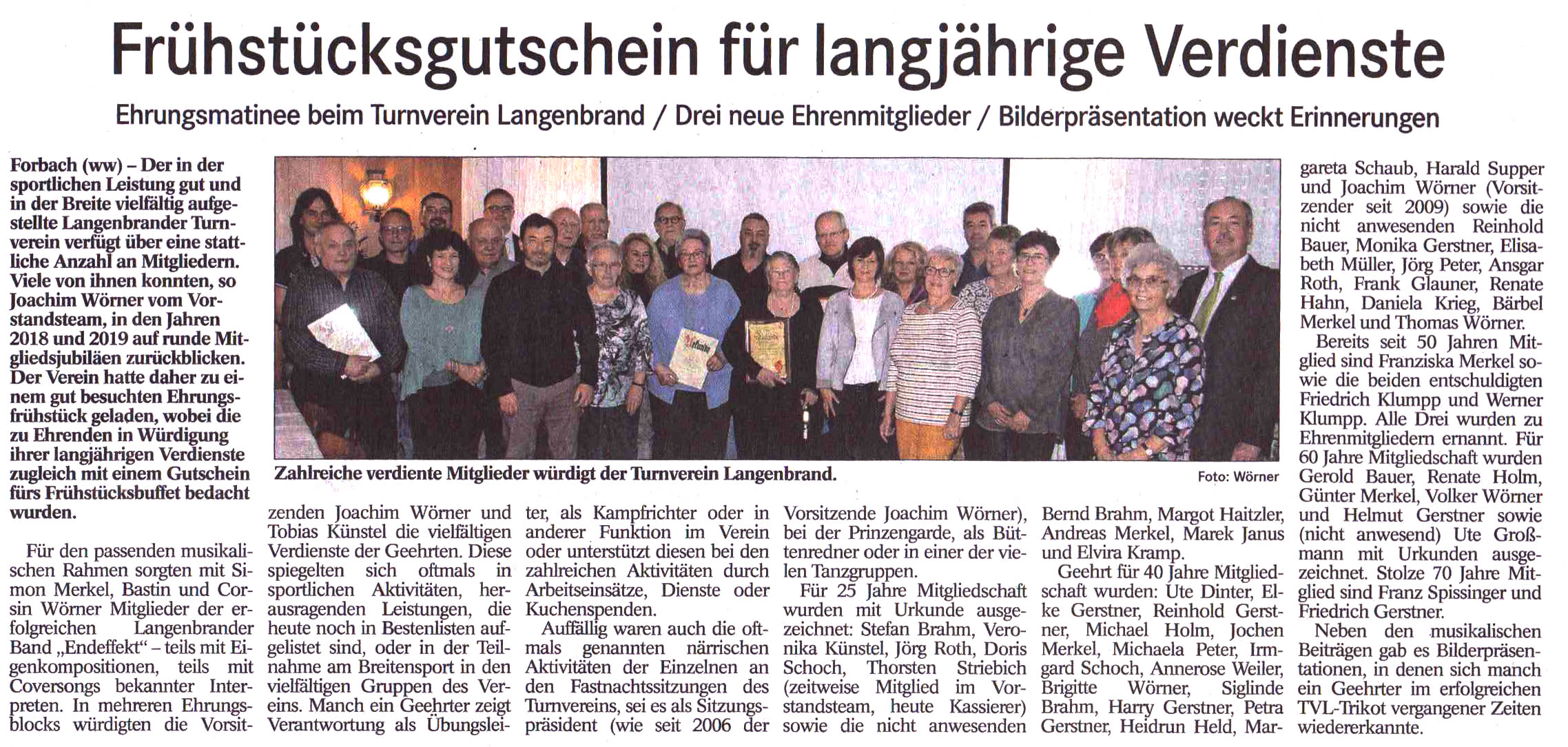 Ehrungen 2019