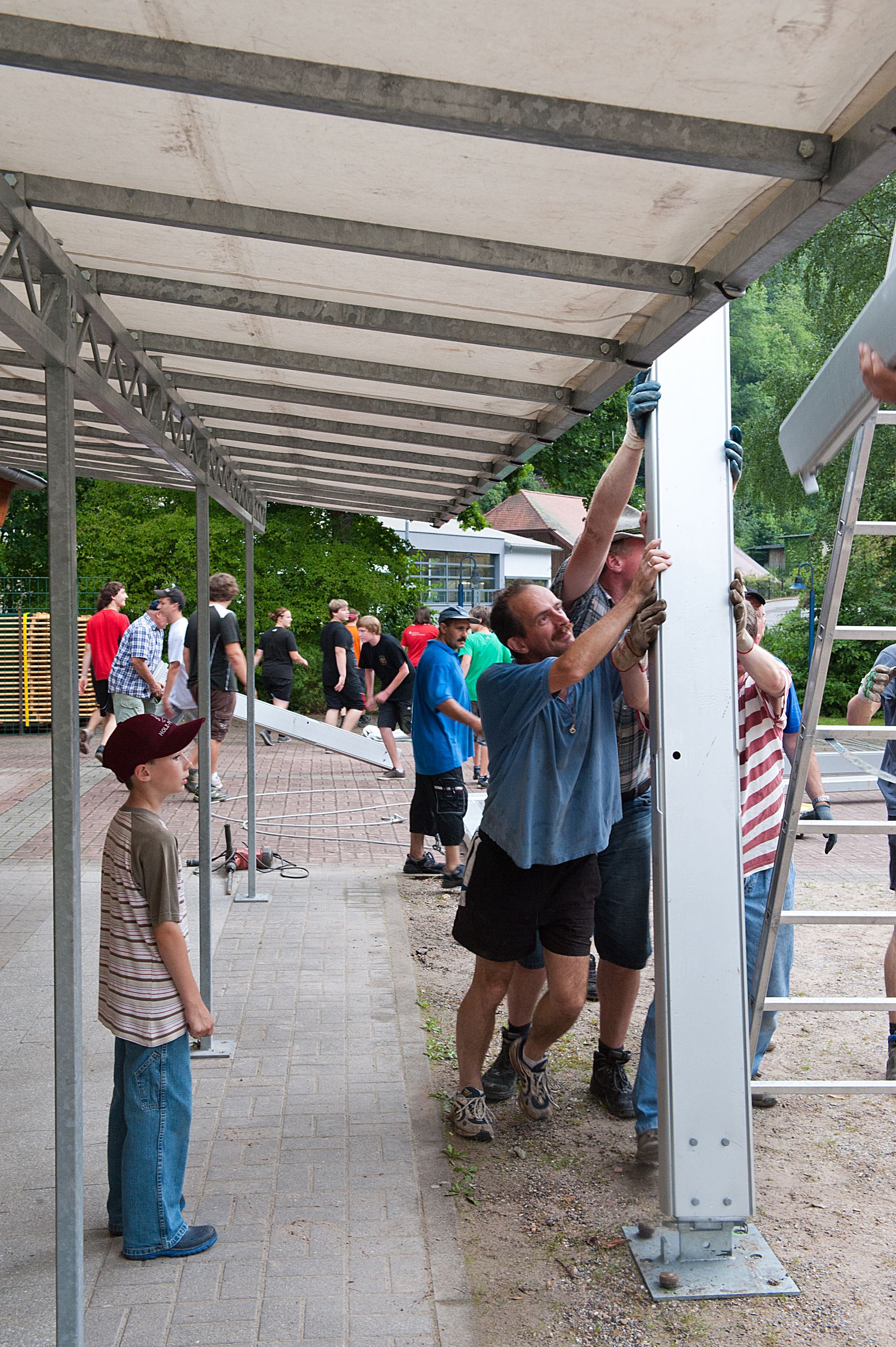 100-jähriges Jubiläum, Zeltfest: Aufbau und Probe (20)