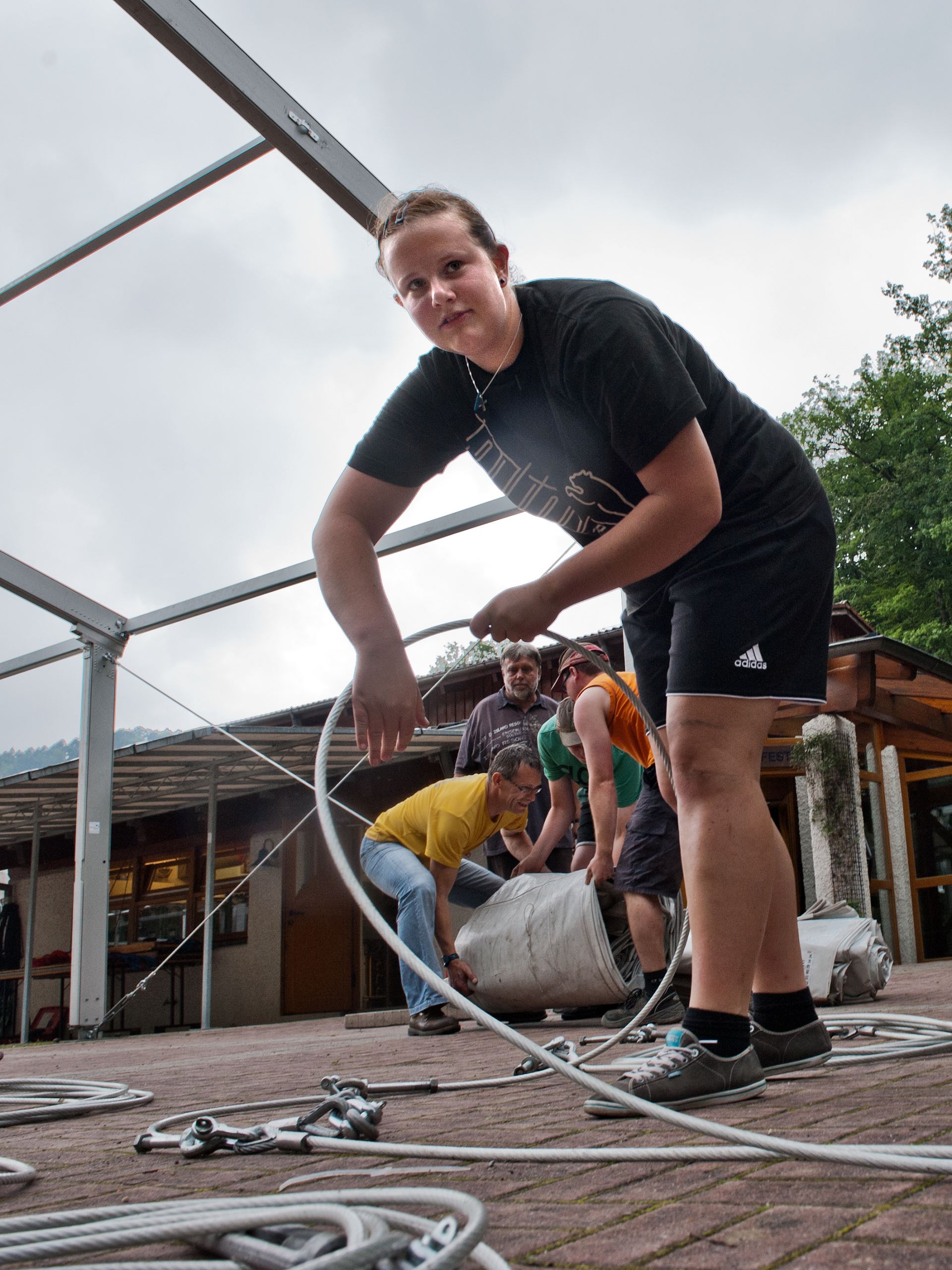 100-jähriges Jubiläum, Zeltfest: Aufbau und Probe (33)